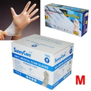 1000Pcs SunnyCare Vinyl Medical Exam Gloves Powder Free (Latex Nitrile Free) Size: Medium
