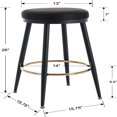 30" Bar Height Stools Modern Backless Counter Barstool with Gold