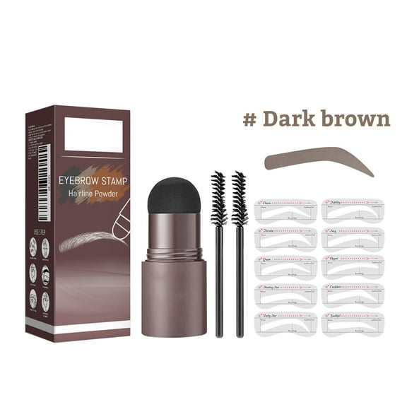 SDJMa Professional Eyebrow Stencil Kit with Brow Powder, Easy to Use Brow Stamp and Defining Tool for Perfectly Shaped Natural Looking Eyebrows, Includes Mirror (B