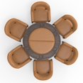 thumbnail image 4 of Georgio Dining and Poker Foldable 5-piece Set - Saddle Brown Faux Leather Insert, 4 of 10