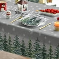 thumbnail image 3 of Christmas Tablecloth 60×84 Inch Rectangular, Winter Snow Trees Grey Washable Table Cover for Party Picnic Dinner Decor, 3 of 6