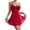 Red, variant on Womens Fashion Lingerie For Women Plus Size Tummy Control Lingerie Deep V Teddy Babydoll Sexy Lace Bodysuit