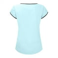 thumbnail image 3 of B91xZ Hauts Mignons pour Femmes Col Rond Manches Courtes Pull, Bleu TTG, 3 of 5