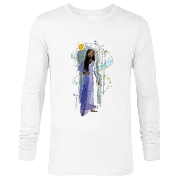 Disney Wish Asha and Star Watercolor Archway - Long Sleeve T-Shirt for Men - Customized-White