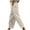 Beige1, variant on Zkozptok Womens Boho Cotton Linen Tapered Pants Casual Wide Leg High Waist Drawstring Lace Trim Crop Pants with Pocket