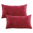 thumbnail image 3 of Home Soft Things Textured Velvet Pillow Covers (Set of 2), - Tango Red - 14" x 26", 3 of 6