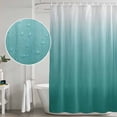 thumbnail image 4 of Teal Green Ombre Shower Curtain, Waterproof Shower Curtains for Bathroom, Contemporary Gradient Abstract Art Washable Fabric Bathtub Curtain Set Bath Decor with 12 Hooks 72"x78", 4 of 6