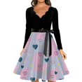 thumbnail image 3 of Fgvctg Womens Valentine'S Day Dresses For Date Night Soft Long Sleeve Vintage Dress Cocktail Classy Prom 1950S Tea Dress Elegant Love Heart Graphic Outfit V Neck Clothes Sky Blue L, 3 of 4