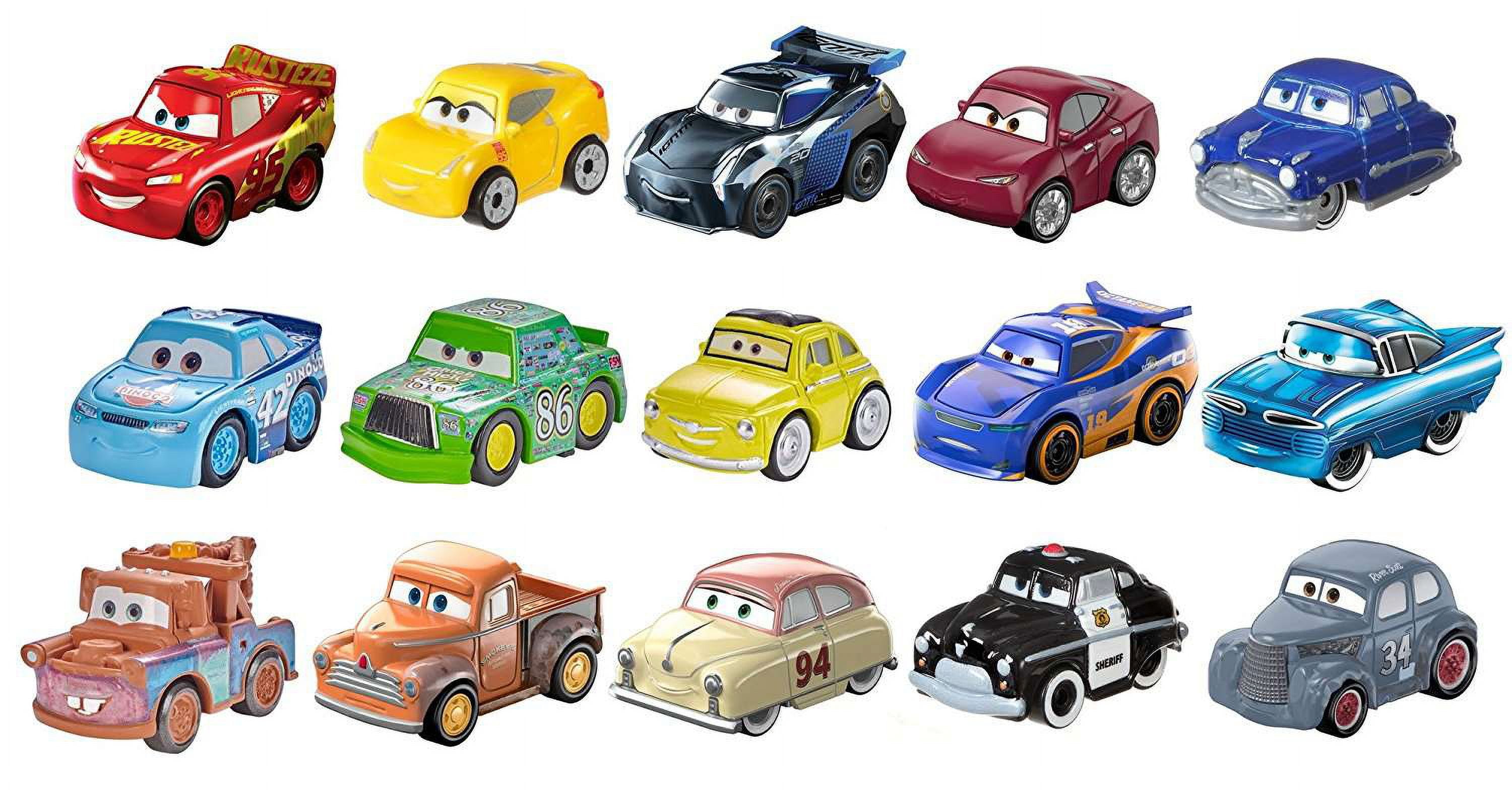 Disney Cars Die Cast Mini Racers 15-Pack with Lightning McQueen