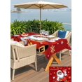 thumbnail image 4 of Outdoor Tablecloth with Umbrella Hole and Zipper, Red Santa Christmas Rectangle Table Cloth 52x70 Inch Waterproof Tablecloth, Gifts Xmas Snowflake Winter White Picnic Table Cover for Patio Camping, 4 of 7