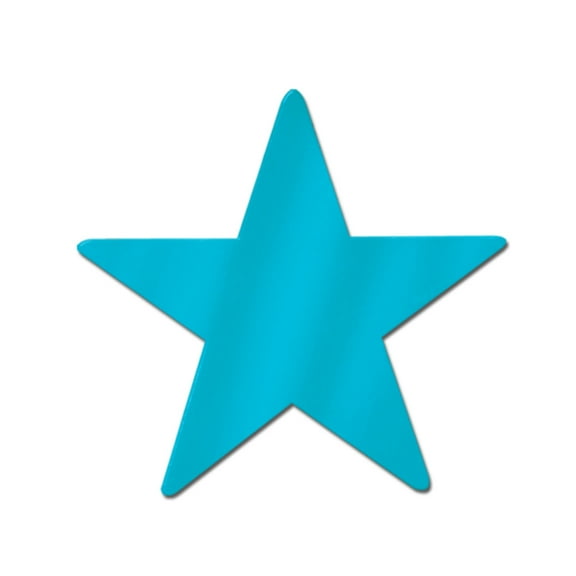 Foil Star Cutout 15" Turquoise - 24 Pack