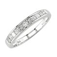 thumbnail image 2 of Half Carat Princess Channel Set Wedding Ring Band in 10k White Gold, 2 of 3