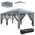 thumbnail image 1 of Outsunny 10'x20' Pop Up Canopy Tent with 6 Removable Mesh Sidewalls Gray, 1 of 10