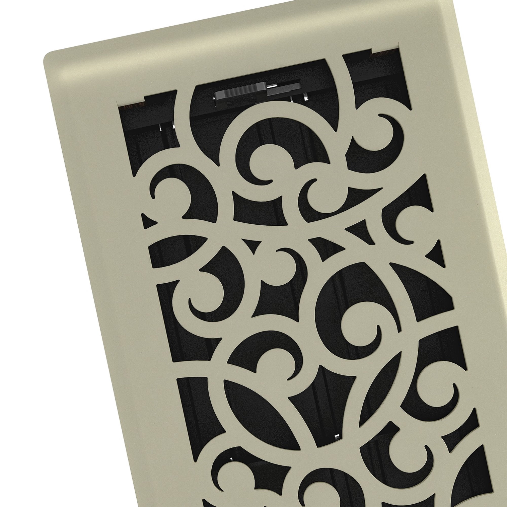 4in x 10in Wonderland Style Satin Nickel Metal Heating and Cooling Air Floor Register (5 PACK) - Overall 5 1/4" x 11 1/4"
