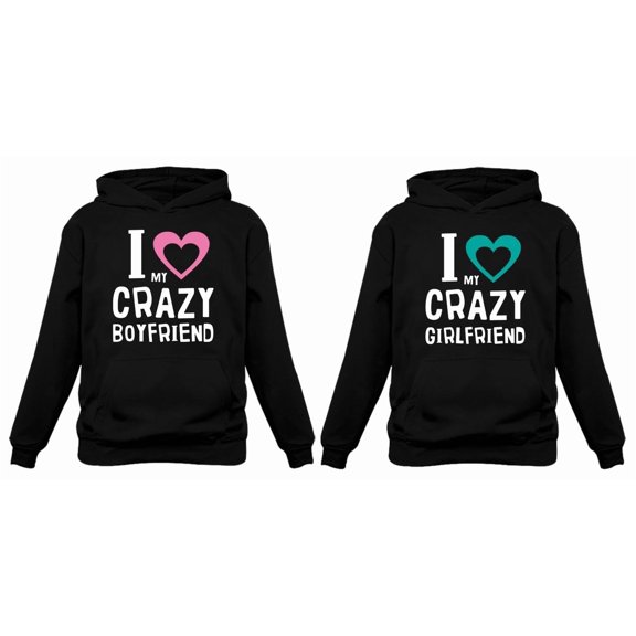 Girlfriend & Boyfriend Valentine's Day Gift Hoodie Funny Matching Couples Hoodies Woman Black S - XX-Large / Man Black S - XX-Large
