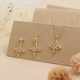 thumbnail image 4 of Simple Gold Star Pendant Necklaces for Women Sparkly Rhinestone Birthstone Lucky Four-point Stars Dangle Necklaces Prom Fashion Birthday Jewelry Gift, 4 of 12