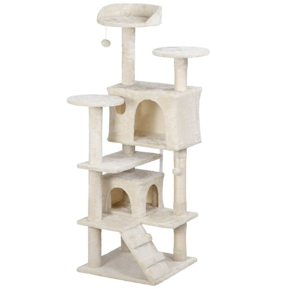 Multi-level 53" Cat Tree Tower Stand House Furniture with Scratching Board Kitty Pet Play Town