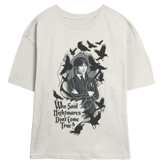 Juniors Wednesday Nightmares Come True Quote T Shirt