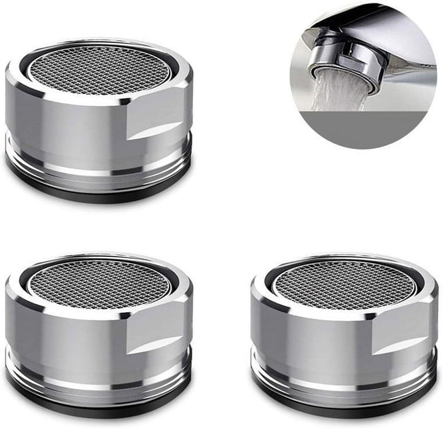 3 aireadores de grifo M24, aireadores de grifo ahorradores de agua con filtro de acero inoxidable y ABS, aireadores cromados para grifo de lavabo de baño