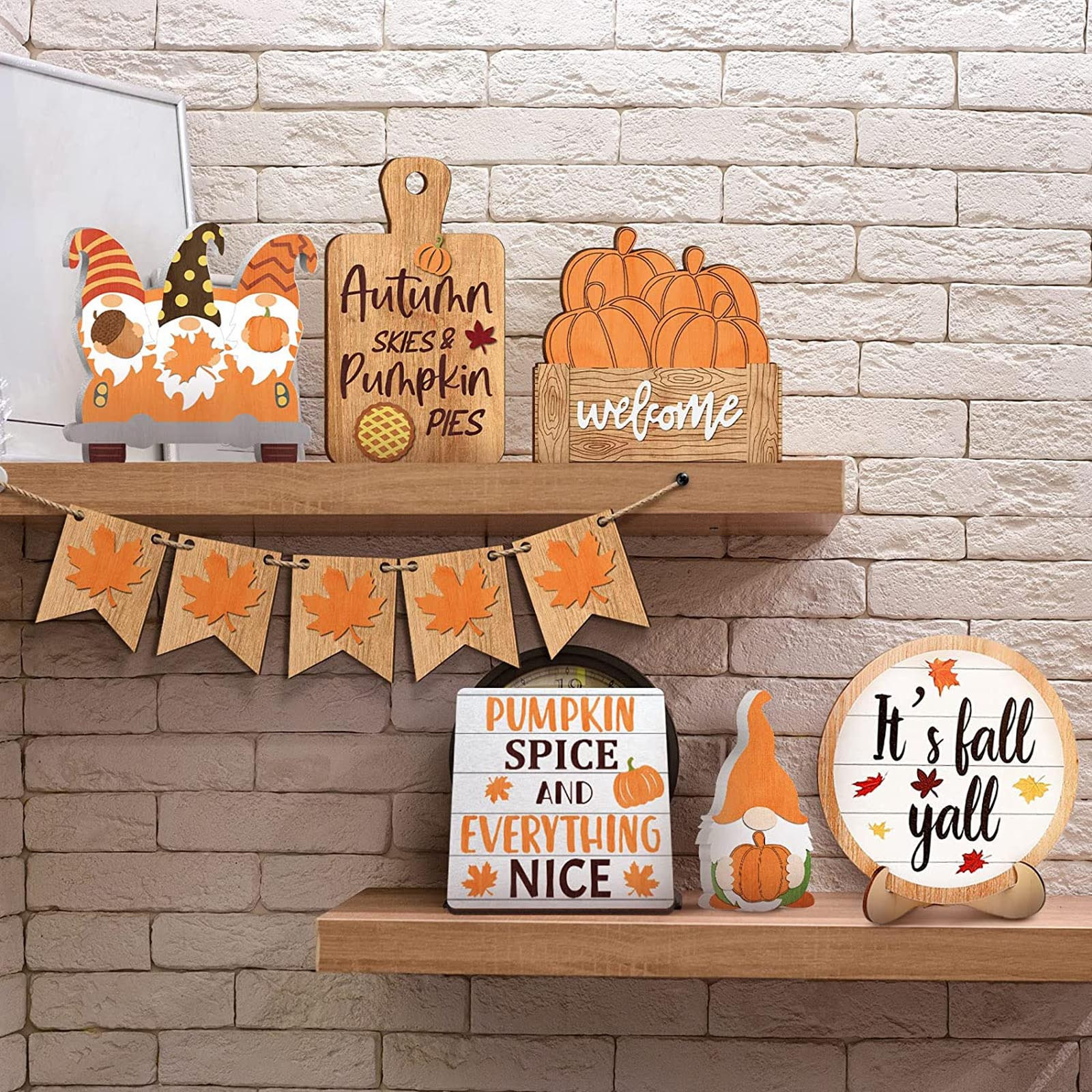 Thanksgiving Tiered Tray Decorations Wooden Fall Thanksgiving Tray