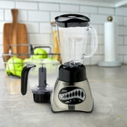 Oster Classic Series 16-Speed Blender Plus Food Chopper, Glass Jar, Brushed Nickel