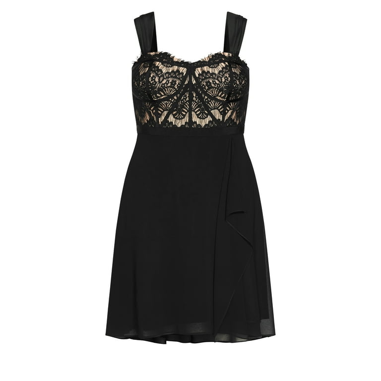 City chic top eyelash ebony dress