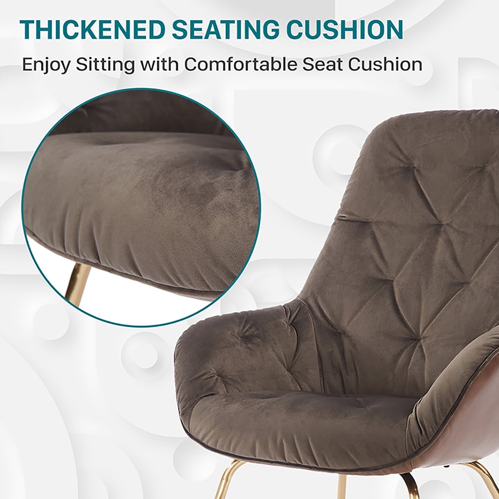Furniture of America Neds Tufted Indoor Armchairs & Accent Chairs, Brown and Gold
