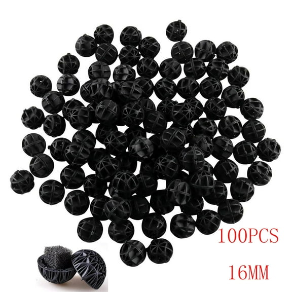 100 bio-filter balls for aquariums, water purification biological balls, 16mm, filter media nitrification magic balls with cotton