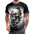 thumbnail image 6 of adaychics Mens Skull T Shirts Crew Neck Horror T-Shirt Novelty Short Sleeve Summer Tops for Daily Wear Holiday Party, 6 of 6