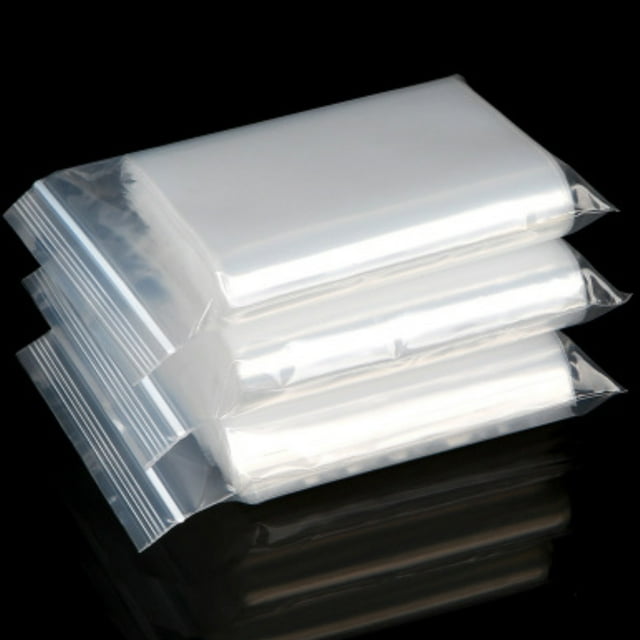 Trayknick 100Pcs/Set Clear Household Sundries Food Storage Resealable Zipper Plastic Bags Transparent size 2