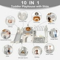 thumbnail image 3 of YUFU 8 in 1 Toddler Slide Set, Kids Slide for Toddlers Age 1+, Toddler Climber Slide Play Set With Basketabll Hoop and Ball, Outdoor Indoor Playground for Toddlers 1-3（Grey+Playhouse）, 3 of 9