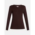 thumbnail image 6 of Scenario Women's and Women's Plus Rib Henley with Long Sleeves, Sizes XS-4X, 6 of 6
