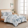 thumbnail image 5 of Queen Quilt Set 90''x96'', Coastal Blue Lightweight Bedspread Coverlet Set with 2 Pillow Shams, Retro Ocean Coral Shell Starfish Seahorse Breathable All Season Quilt Bedding for Bedroom/Guest Room, 5 of 9