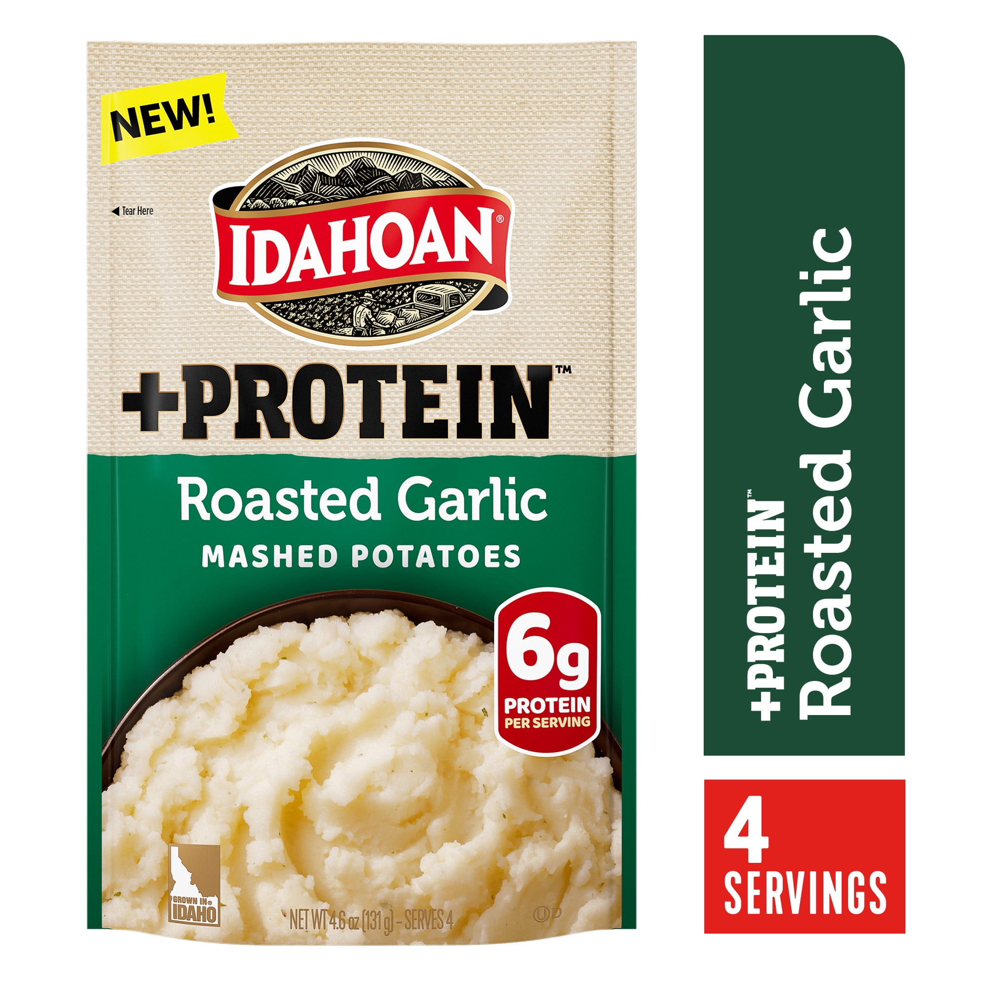 (10 pack) Idahoan Roasted Garlic +Protein Mashed Potatoes, 4 servings