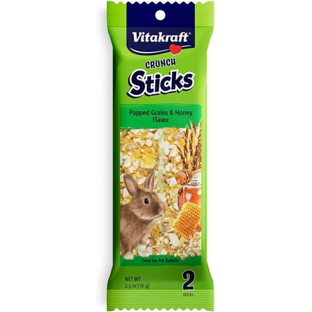 VitaKraft Popcorn Sticks for Rabbits [Small Pet, Honey Sticks] 2 Pack