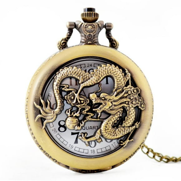 Quartz watches, openwork dragon quartz watches, men's quartz watches, pocket watches