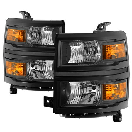 For 14-15 Chevy Silverado 1500 (w/o HD Model) TD Crystal Headlights (Black) (Best Tuner For Chevy Silverado 1500)