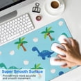 thumbnail image 4 of Long Mouse Pads for Desk,Light Blue Dinosaurs Palms Eggs Pattern Desk Mats on Top Of Desks, Desk Mouse Pad Extra Large with 3mm Non-Slip Base and Stitched Edge for Gaming,Office,Work,Home 31.5"x11.8", 4 of 6