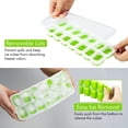 thumbnail image 4 of 14-Compartment Silicone With Lid Ice Cube Container Ice Cube Ice Cube Box (4 Ice Cube Molds), Green, 4 of 7