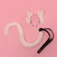 thumbnail image 4 of Paquete de 2 diademas con de gato de imitación, conjunto de co de felpa, disfraz de Carnaval y Halloween para mujer, do de Rosa Macarena Traje de juego de cosplay, 4 of 7
