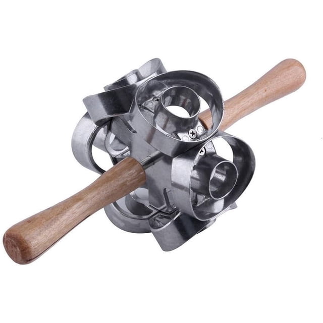 New Metal Revolving Donut Cutter Maker Machine Mold Pastry Dough Baking Roller