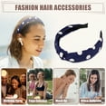 thumbnail image 7 of Unique Bargains Polka Dot Headband, Knotted Headband for Women Top Knot Elastic Hairband Non-Slip Wide Hair Hoop Deep Blue, 7 of 7