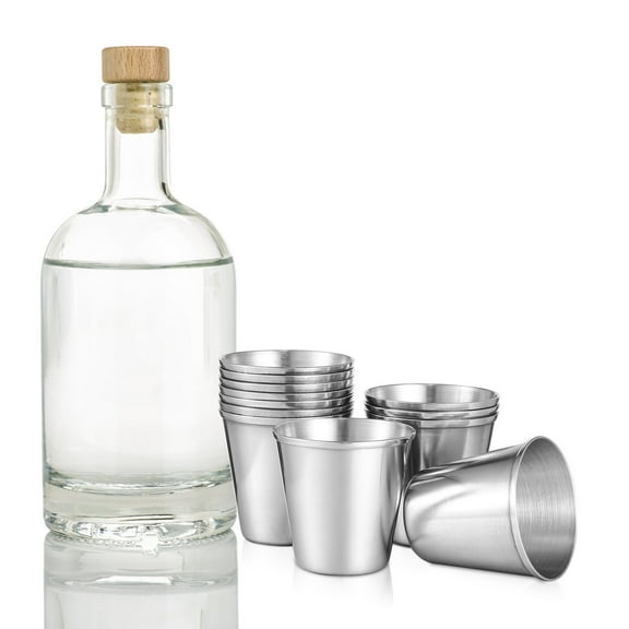 12Pcs Stainless Steel Shot Glasses - 1oz Mini Bar Cups for Liquor/Tasting/Sauce (Dishwasher Safe)