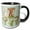Black/White, variant on 3drose, Cute Quirky Flowers Monogram Letter G, 11oz Magic Transforming Mug