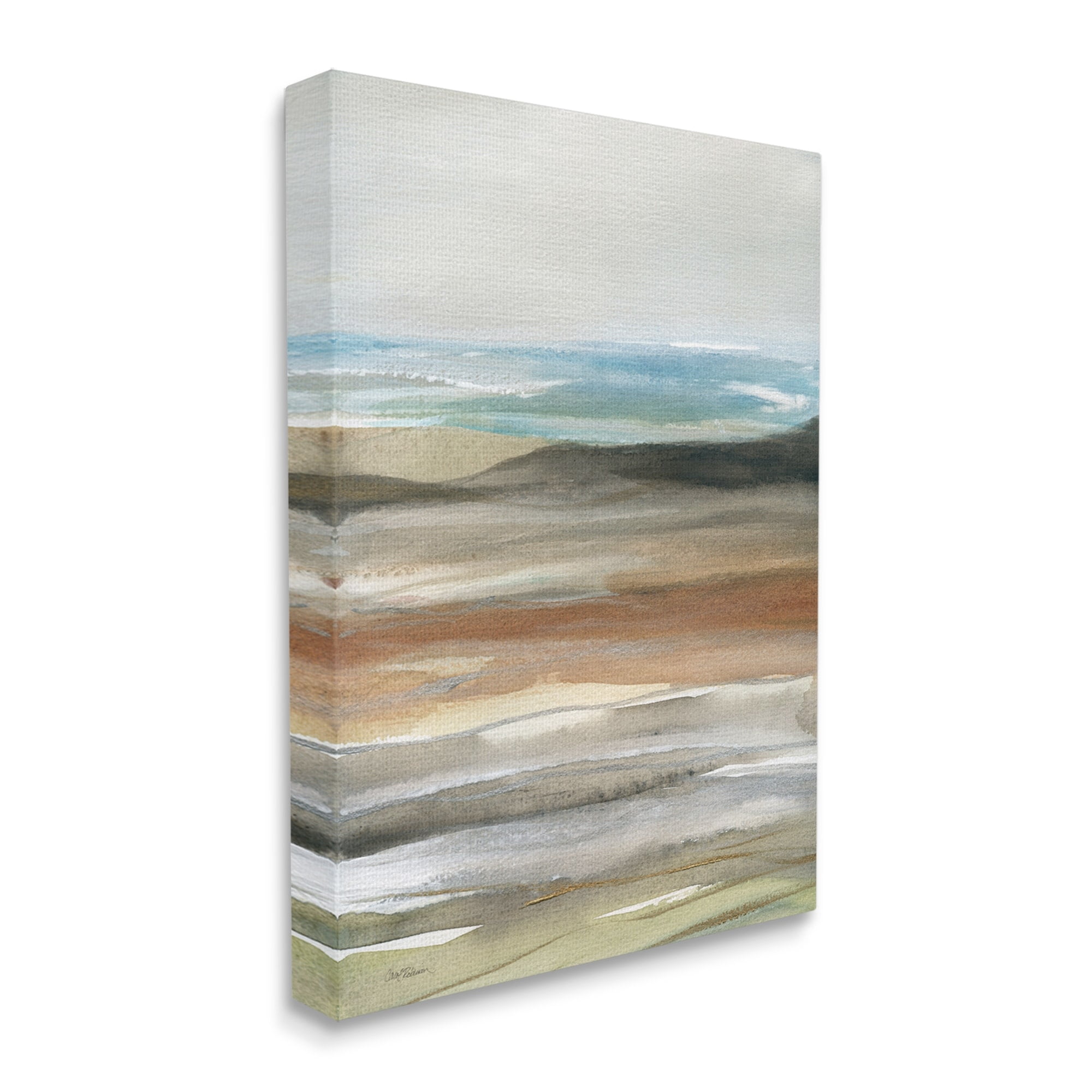 Stupell Industries Abstract Beach Landscape Painting Abstract Painting Gallery Wrapped Canvas Print Wall Art