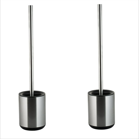 Bath Bliss 2 Pack Toilet Brush and Holder sets in Stainless Steel