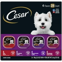 Cesar Classic Loaf In Sauce Wet Dog Food Variety Pack, 3.5 Oz Trays (24 Pack)