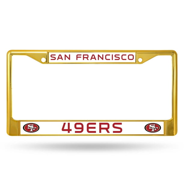 San Francisco NFL 49ers Licensed Gold Painted Chrome Metal License