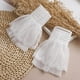 thumbnail image 3 of Pulseras góticas de encaje de mal elástica para muñeca para fiesta de boda paquete de 2 Sunnimix puños desmontables para mujer, 3 of 8