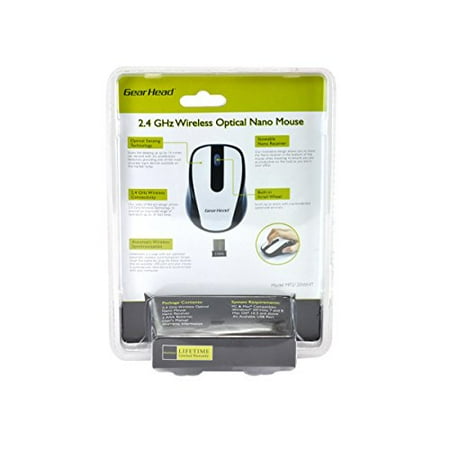 Gear Head 2.4 GHz Wireless Optical Nano Mouse (MP2120WHT) - Walmart.com